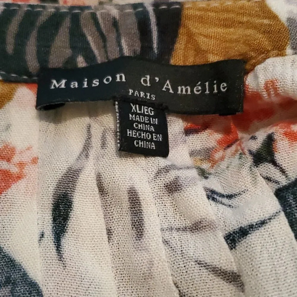 Maison d' Amelie floral tunic blouse Size Xl - Picture 7 of 8